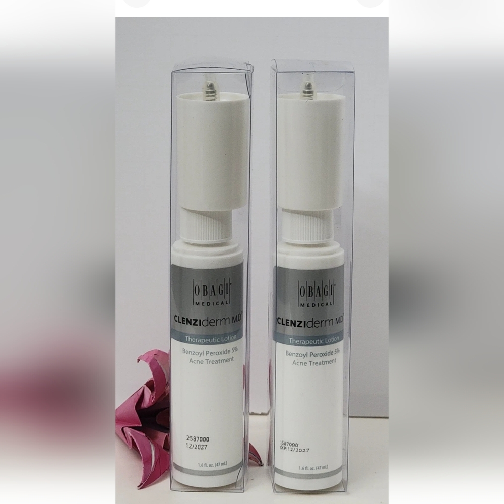 2 Pk OBAGI MEDICAL CLENZIDERM MD Therapeutic Lotion Benzoyl Peroxide 5% Acne